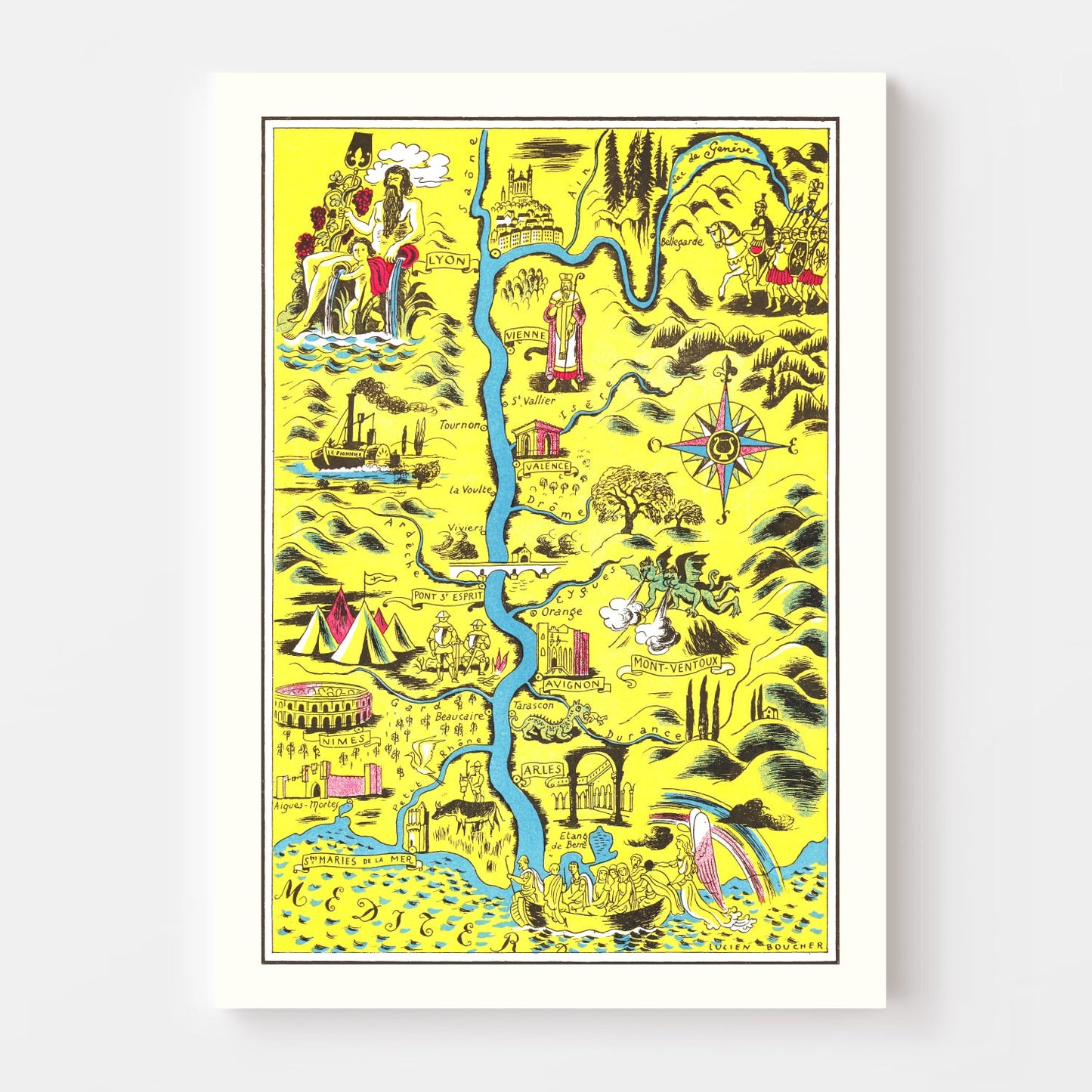 Vintage Map of Saintes-Maries-de-la-Mer, France, 1938