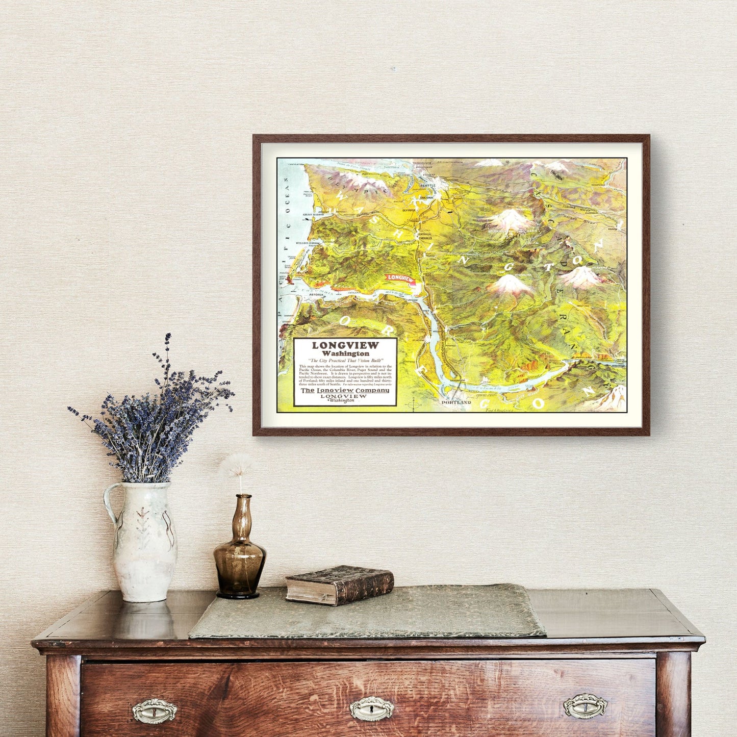 Vintage Map of Longview, Washington, 1923