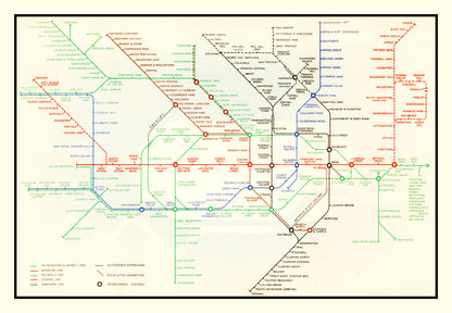 Vintage Railroad Map of London, 1938