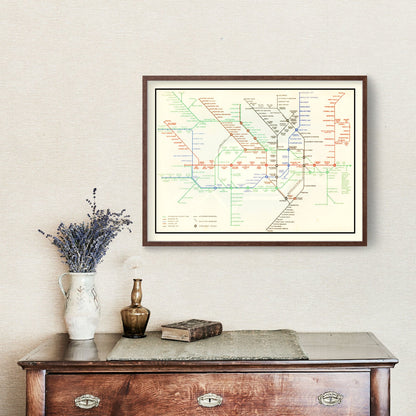 Vintage Railroad Map of London, 1938