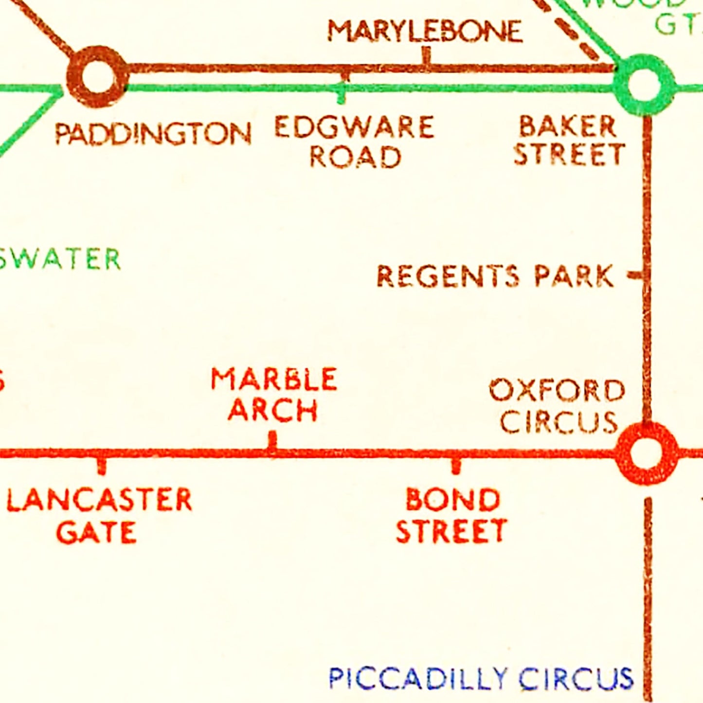 Vintage Railroad Map of London, 1938