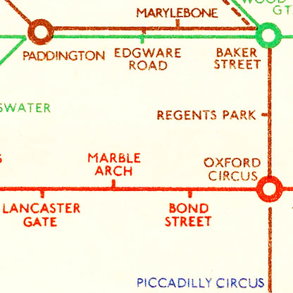 Vintage Railroad Map of London, 1938
