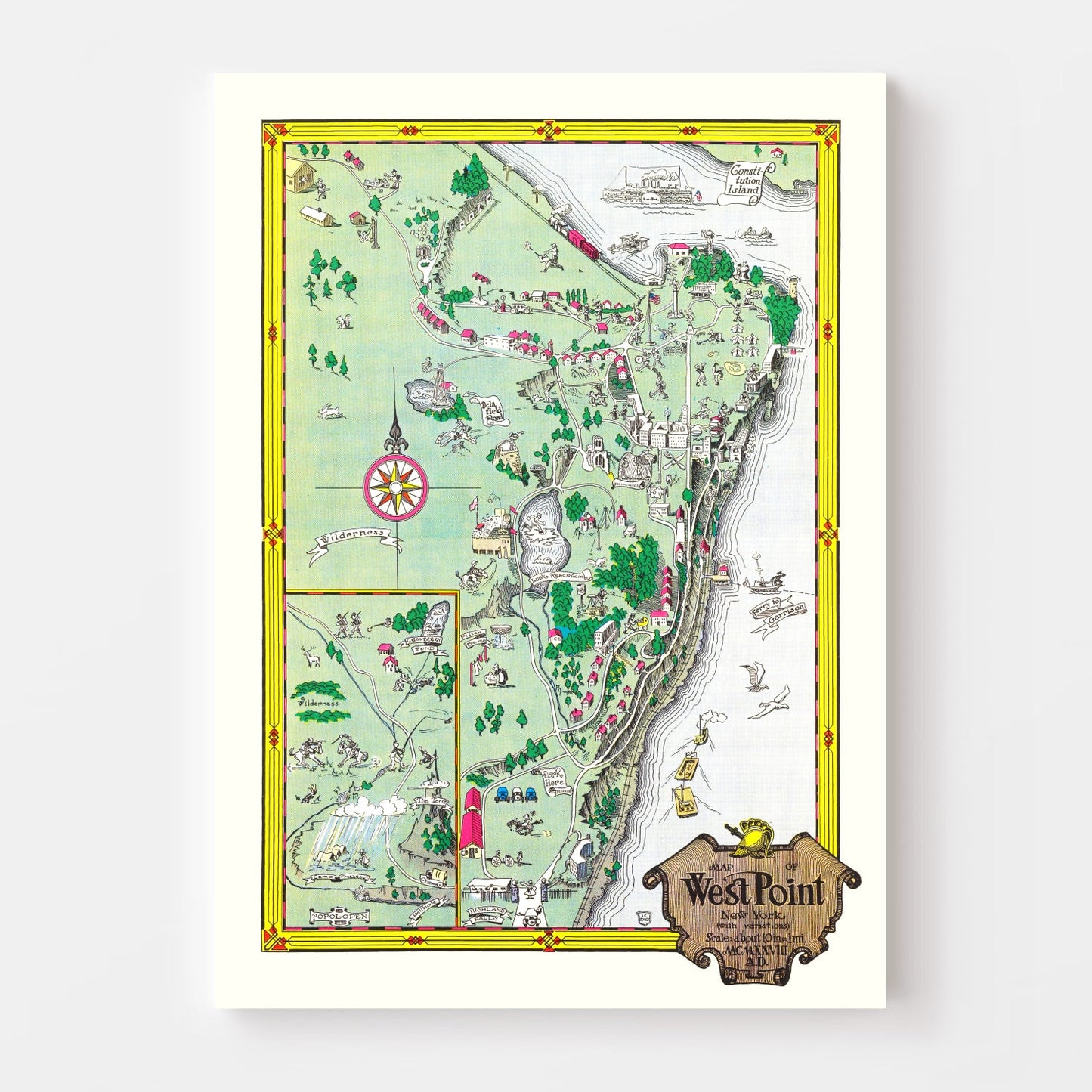 Vintage Map of West Point, New York, 1928