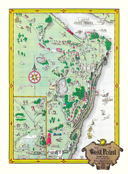 Vintage Map of West Point, New York, 1928