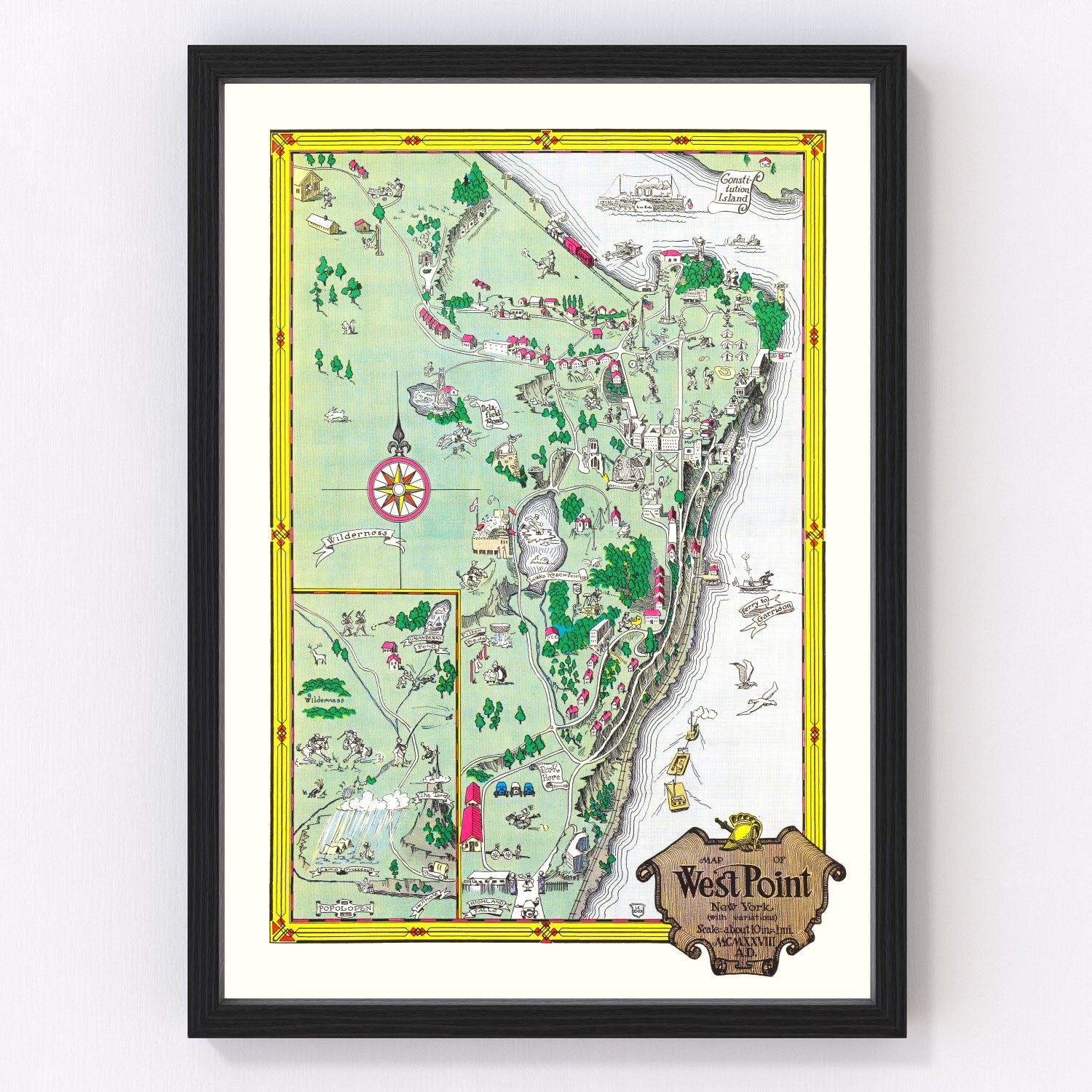 vintage map of West Point, New York, 1928