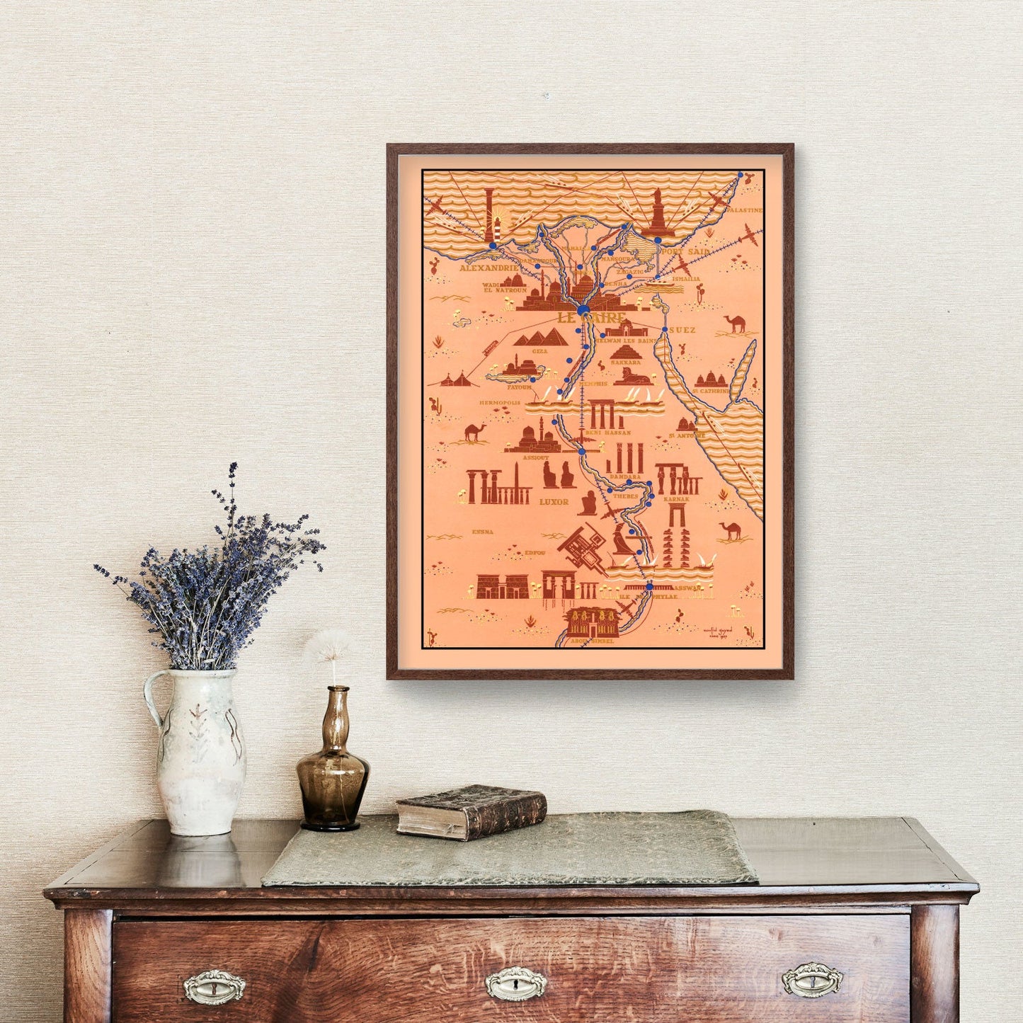 Vintage Map of Egypt 1937