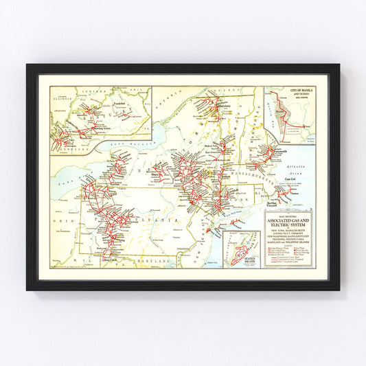 Vintage map of New York State, 1926