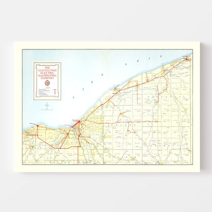 Vintage Map of Cleveland, Ohio 1926