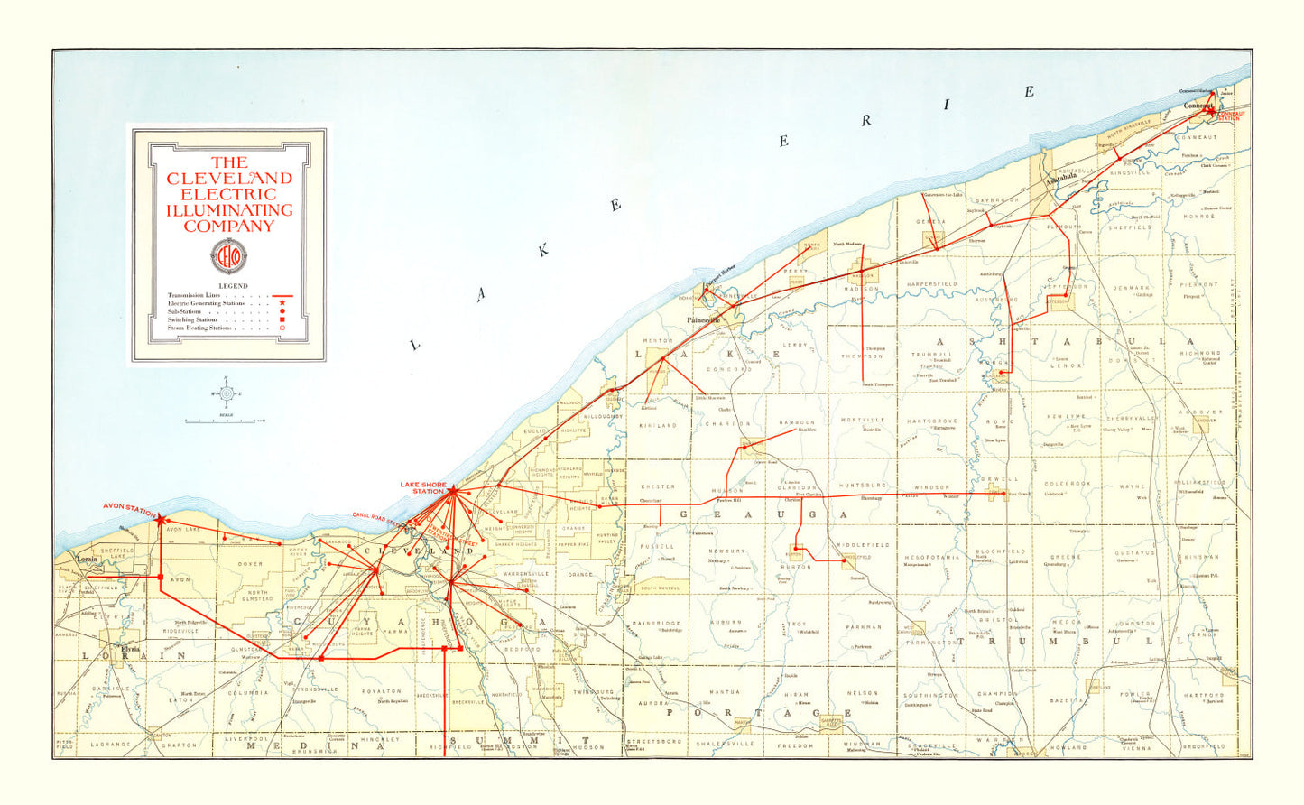 Vintage Map of Cleveland, Ohio 1926