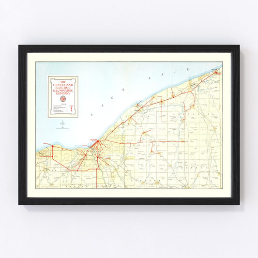 vintage map of Cleveland, Ohio, 1926