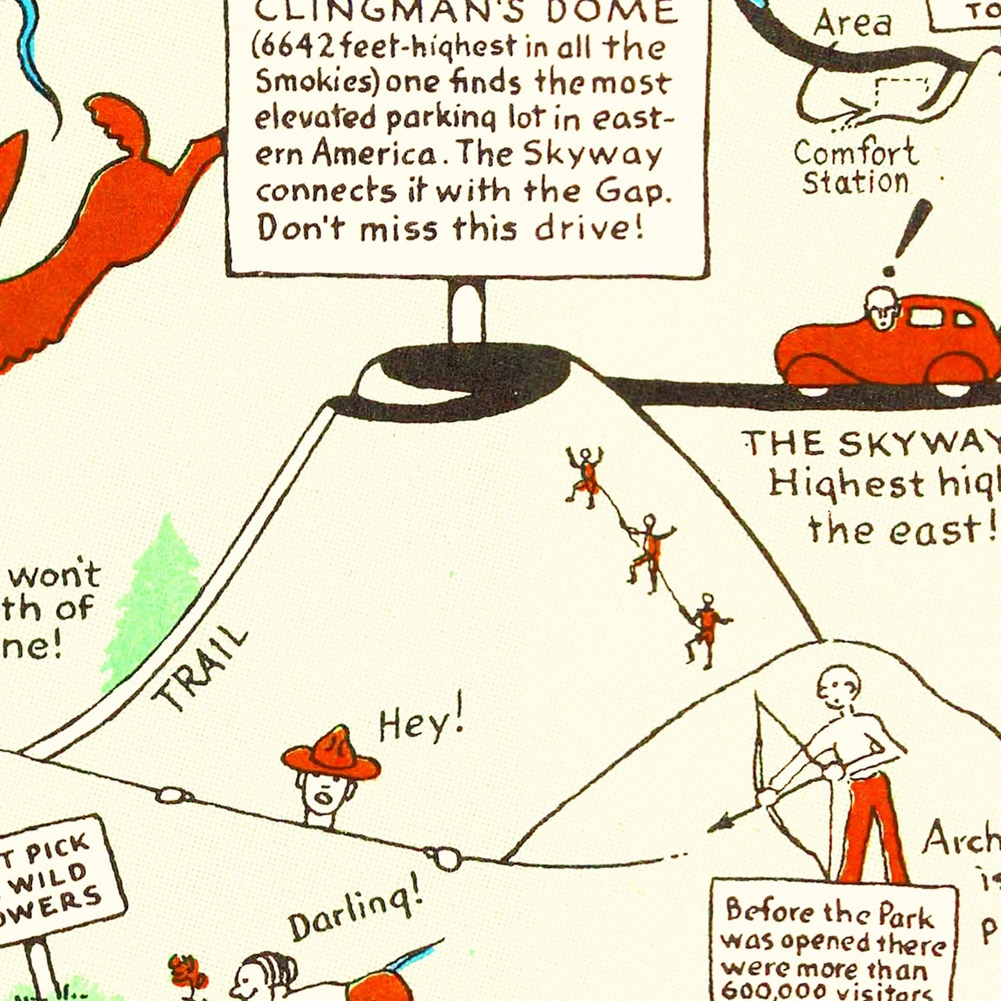 Vintage Map of the Great Smoky Mountains National Park, 1939
