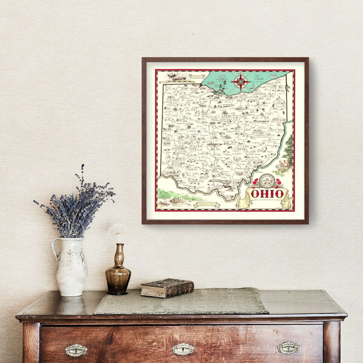 Vintage Map of Ohio, 1940