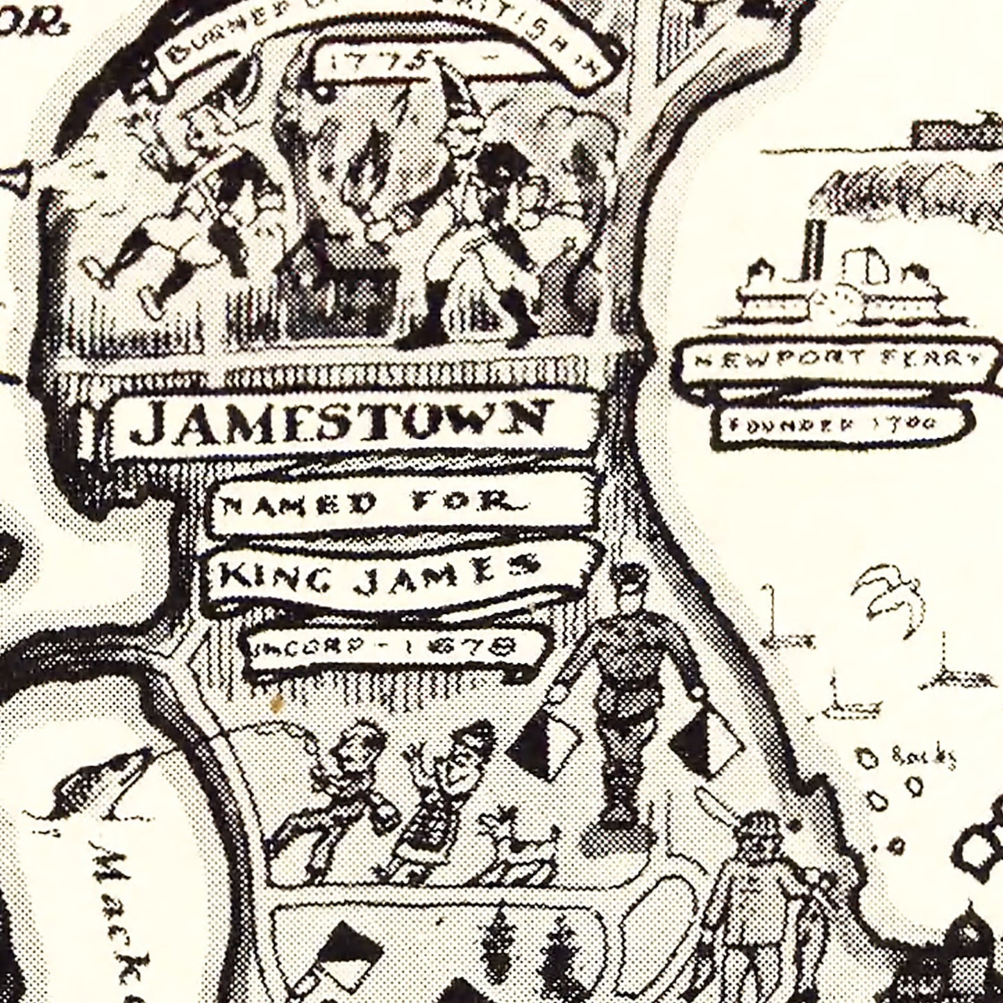 Vintage Map of Narragansett Bay, Rhode Island, 1932