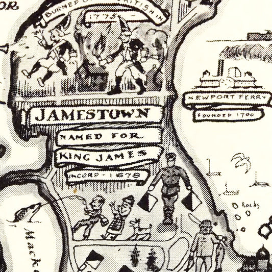 Vintage Map of Narragansett Bay, Rhode Island, 1932