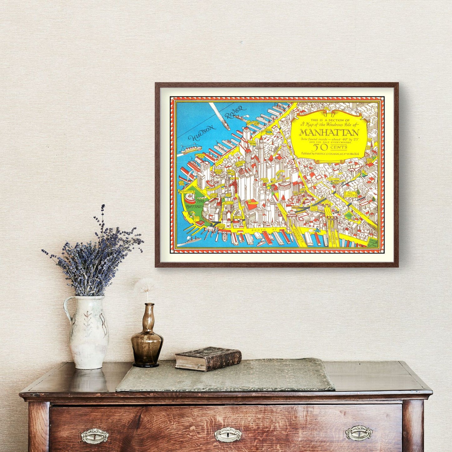 Vintage Map of Manhattan, New York, 1926 II