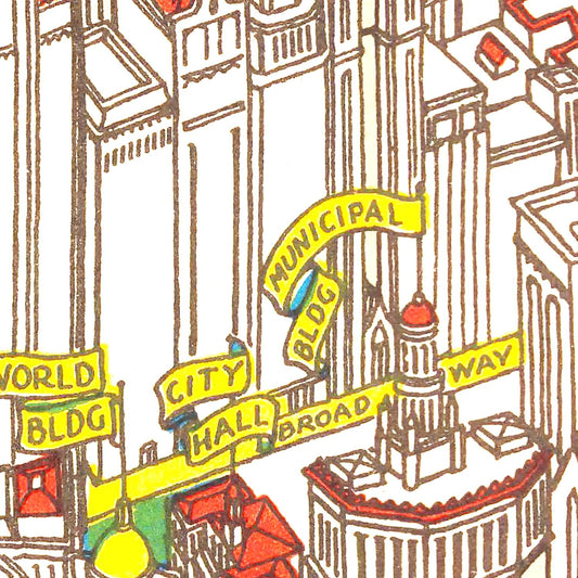 Vintage Map of Manhattan, New York, 1926 II