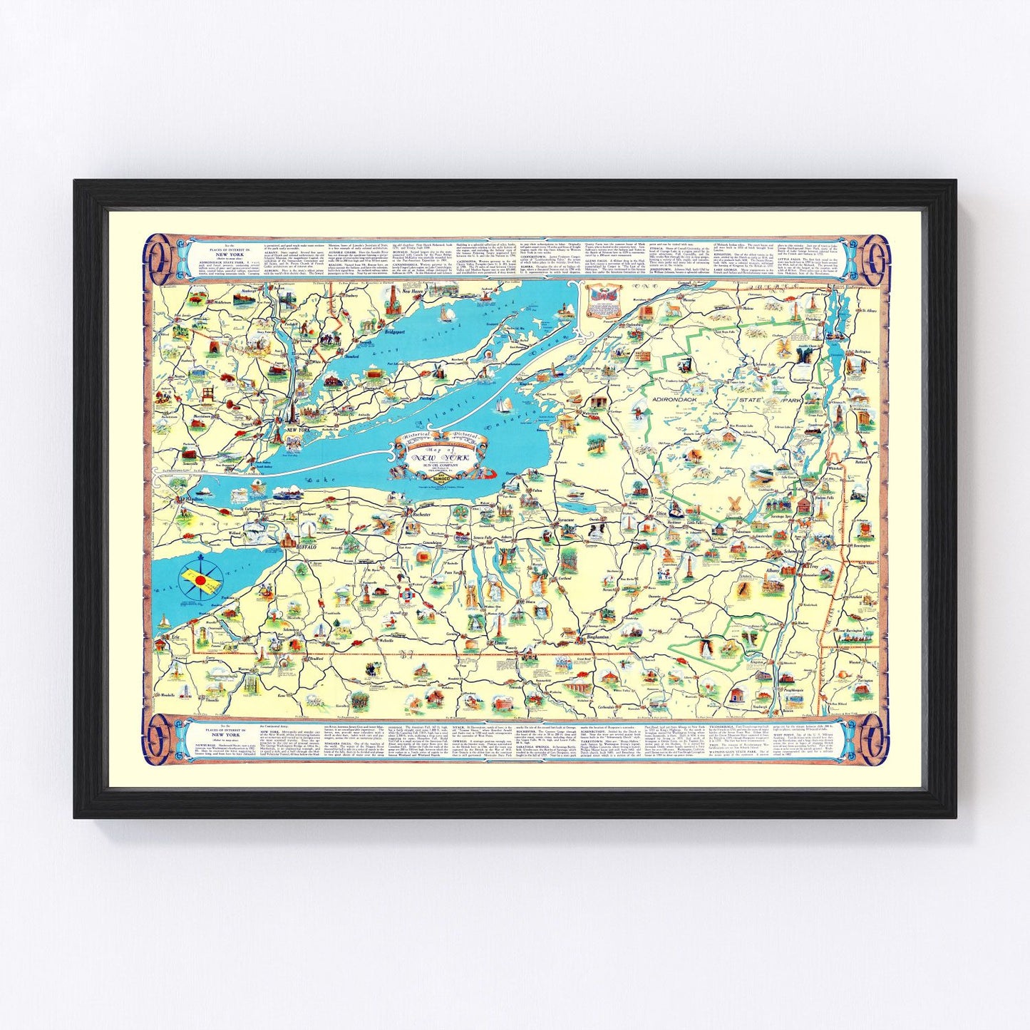 Vintage map of New York State, 1934