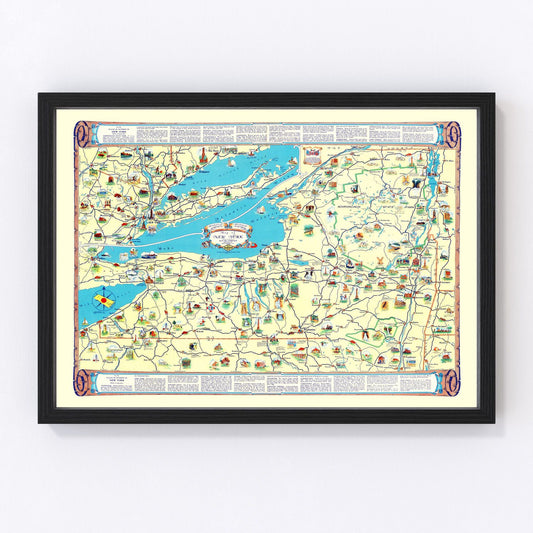 Vintage map of New York State, 1934