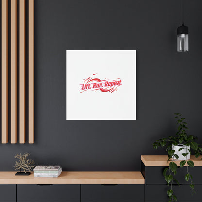 Lift Run Repeat Gym Motivation Canvas Wall Art