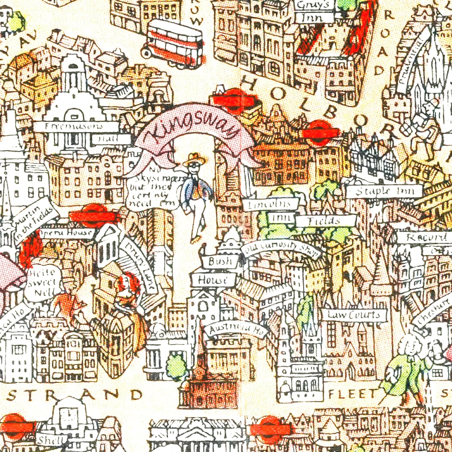 Vintage Map of London, England, 1948