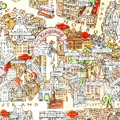 Vintage Map of London, England 1948