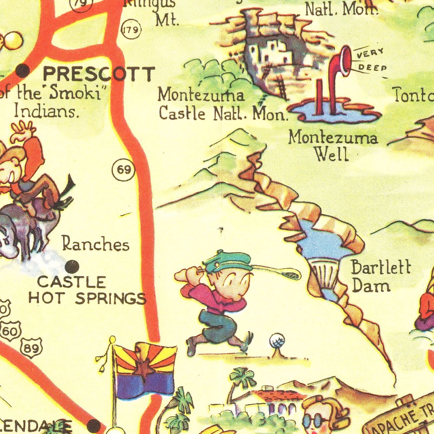 Vintage Map of Arizona, 1942