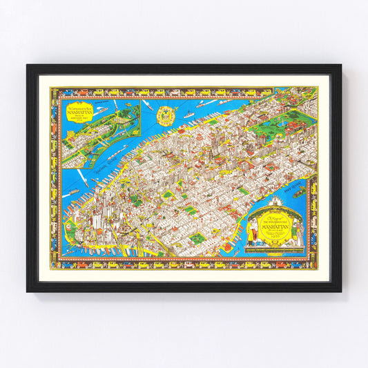 Vintage map of Manhattan, New York, 1926