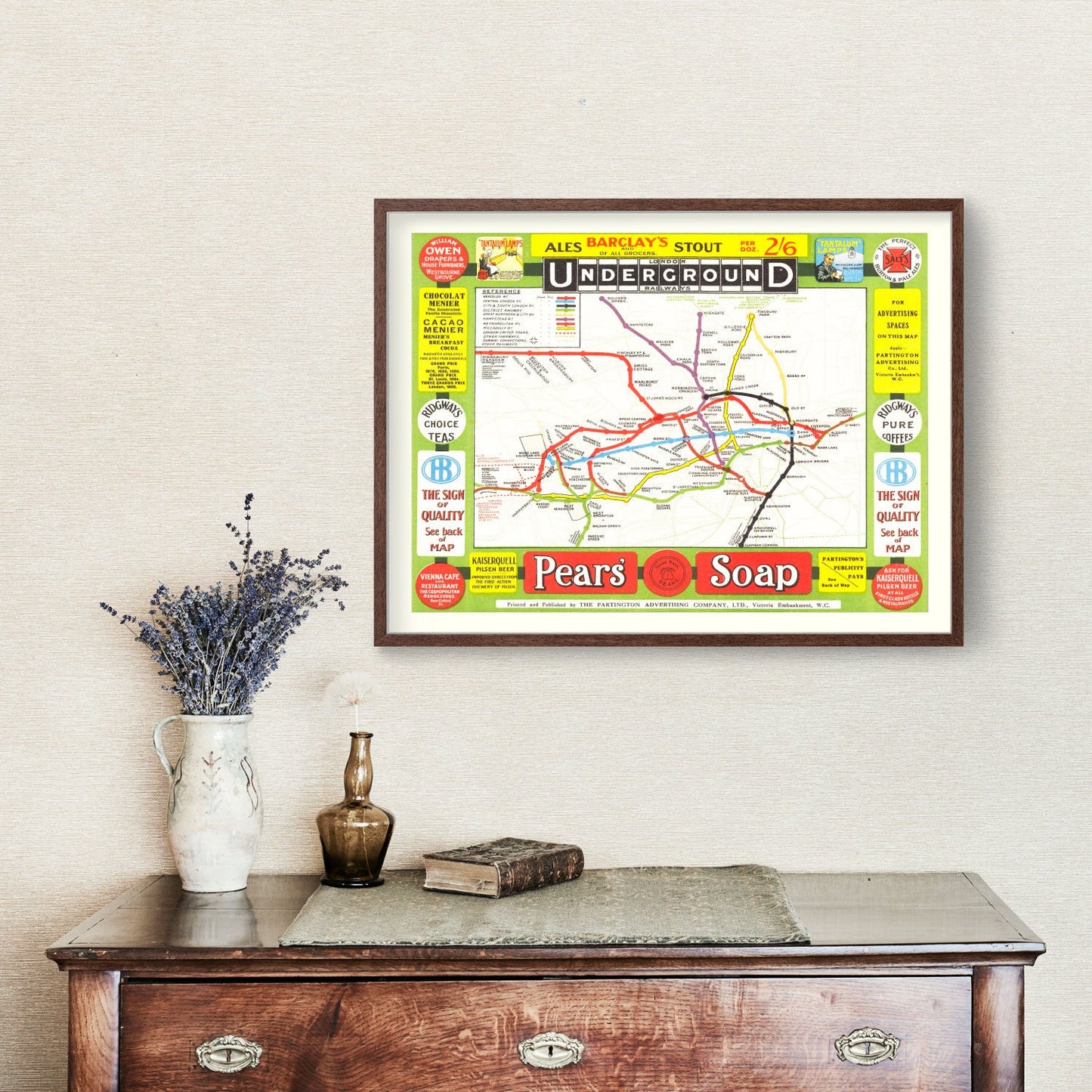 Vintage Railroad Map of London, 1908