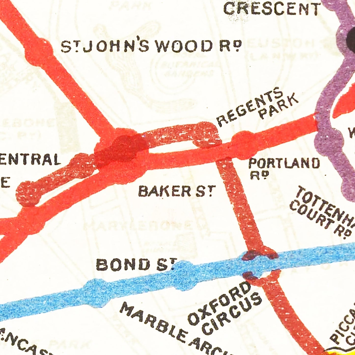 Vintage Railroad Map of London, 1908