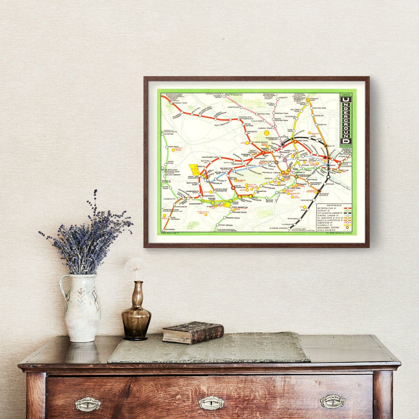 Vintage Railroad Map of London, 1912