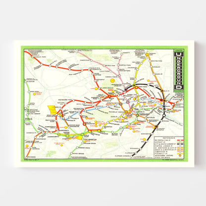 Vintage Railroad Map of London, 1912