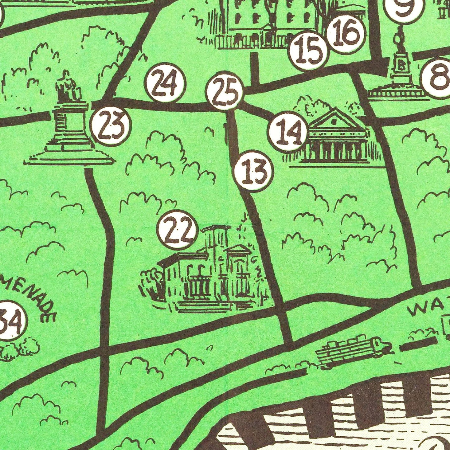 Vintage Map of Portland, Maine, 1948
