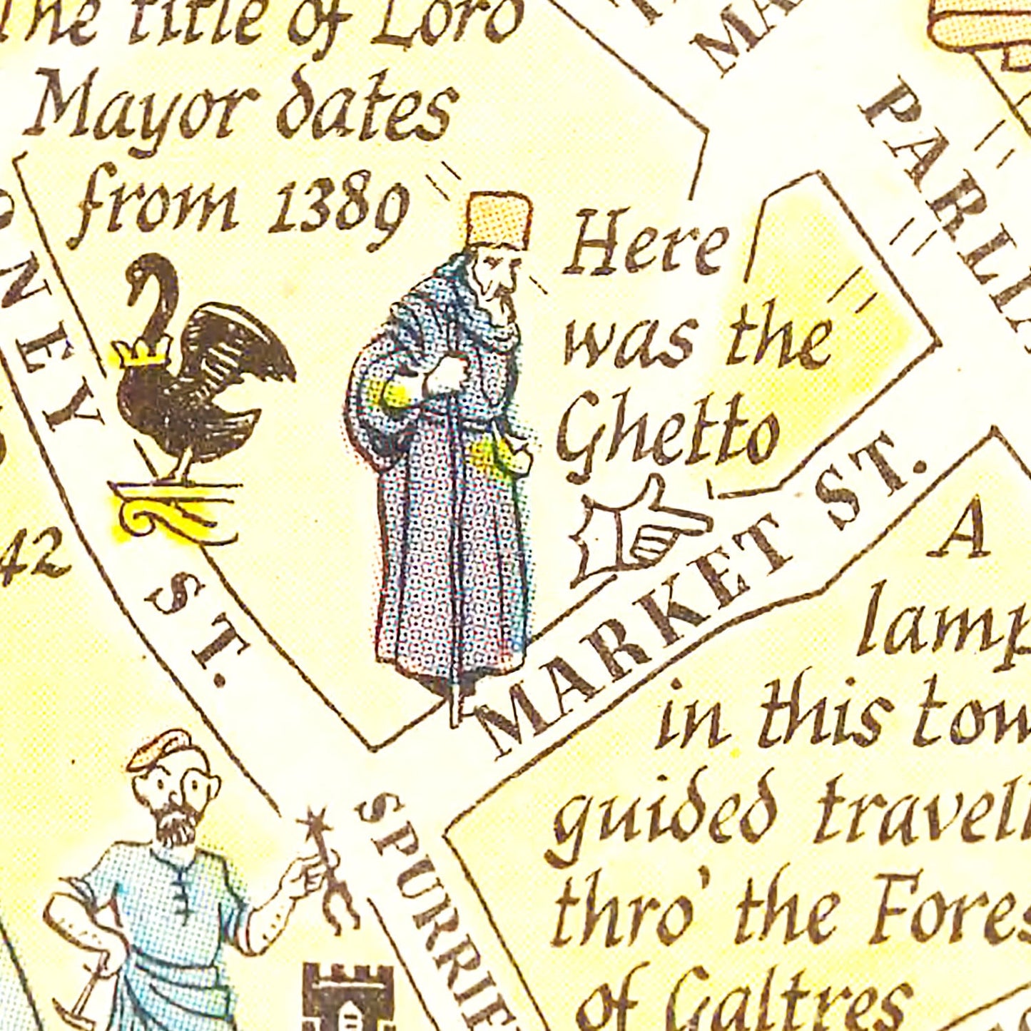 Vintage Map of York, England, 1948
