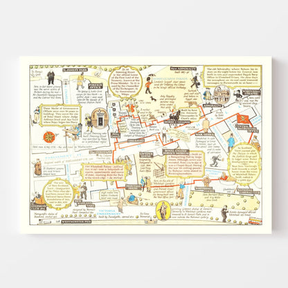Vintage Map of Whitehall, London 1948