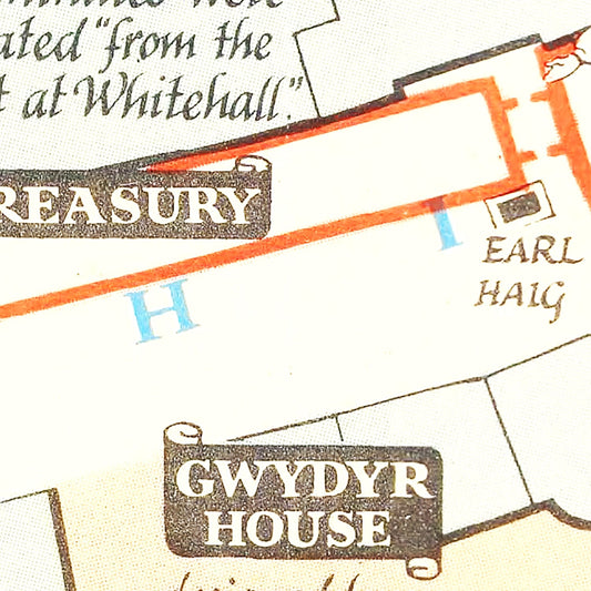 Vintage Map of Whitehall, London 1948