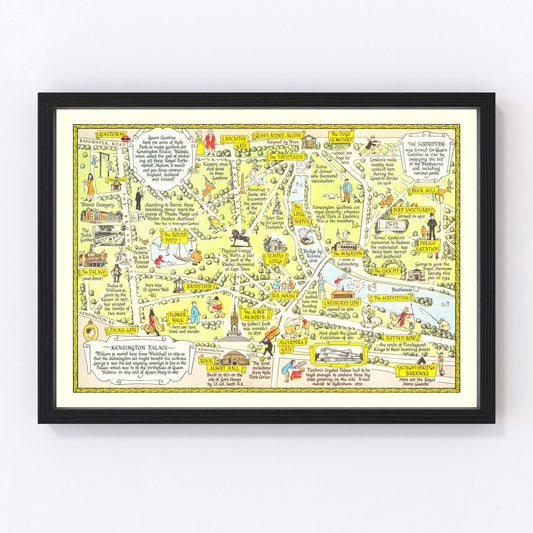 Vintage map of Kensington Palace, London, 1948