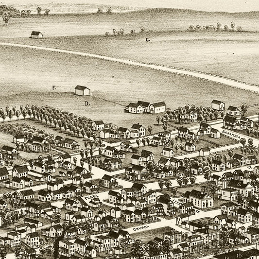 Vintage Map of Schuylerville, New York, 1889
