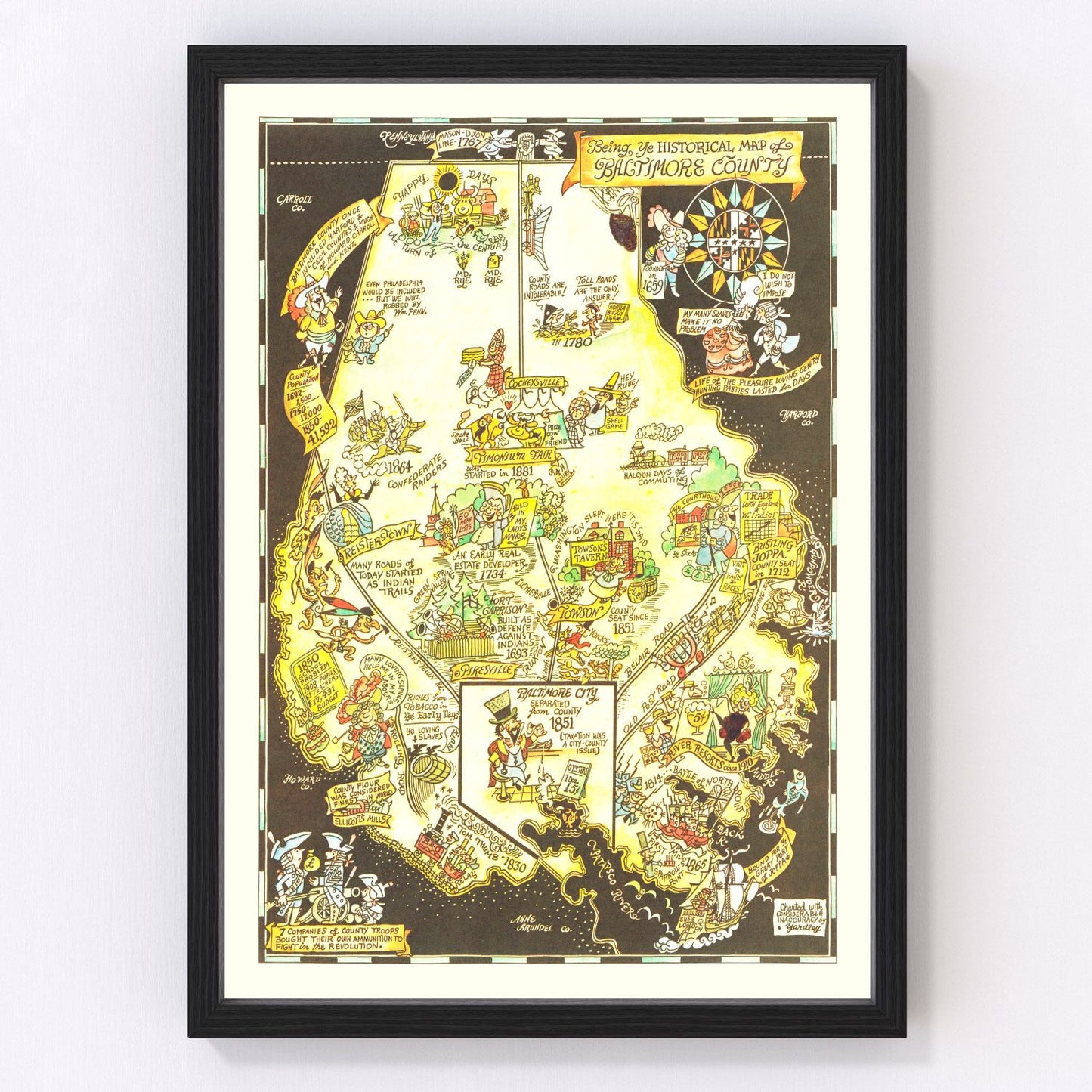 Vintage map of Baltimore County, Maryland, 1935