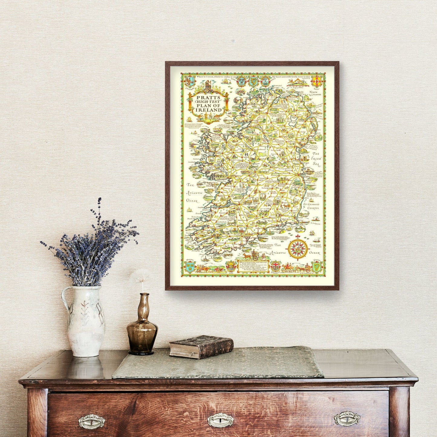 Vintage Map of Ireland, 1933