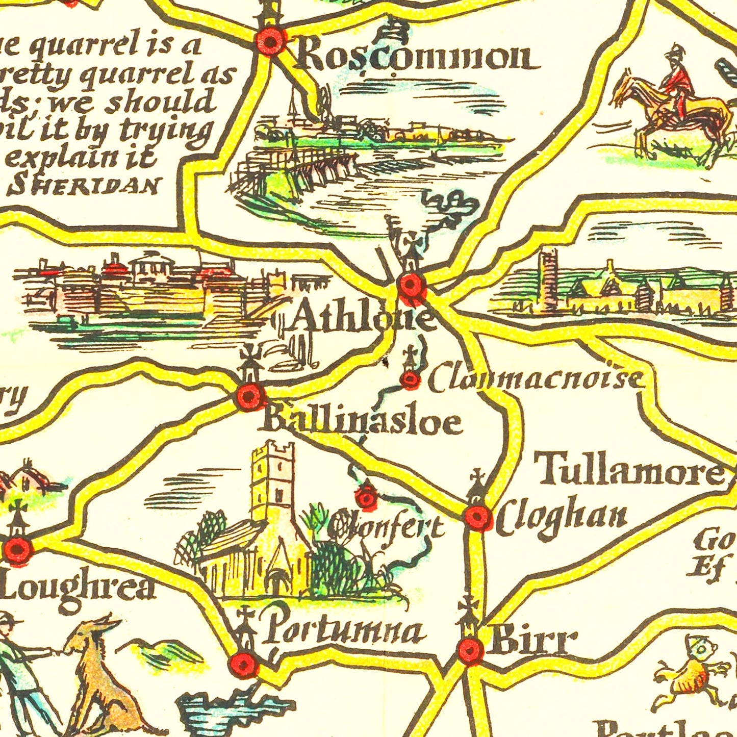 Vintage Map of Ireland, 1933