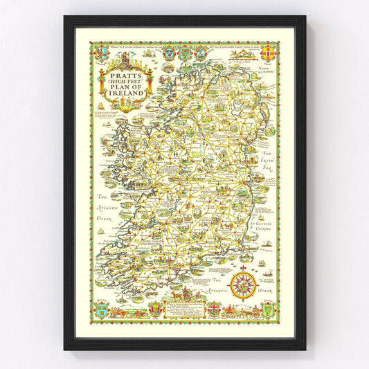 Vintage map of Ireland, 1933