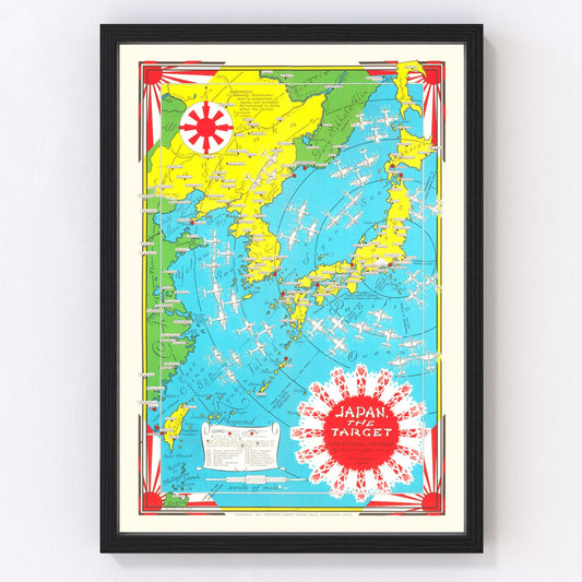 vintage military map of Japan, 1944