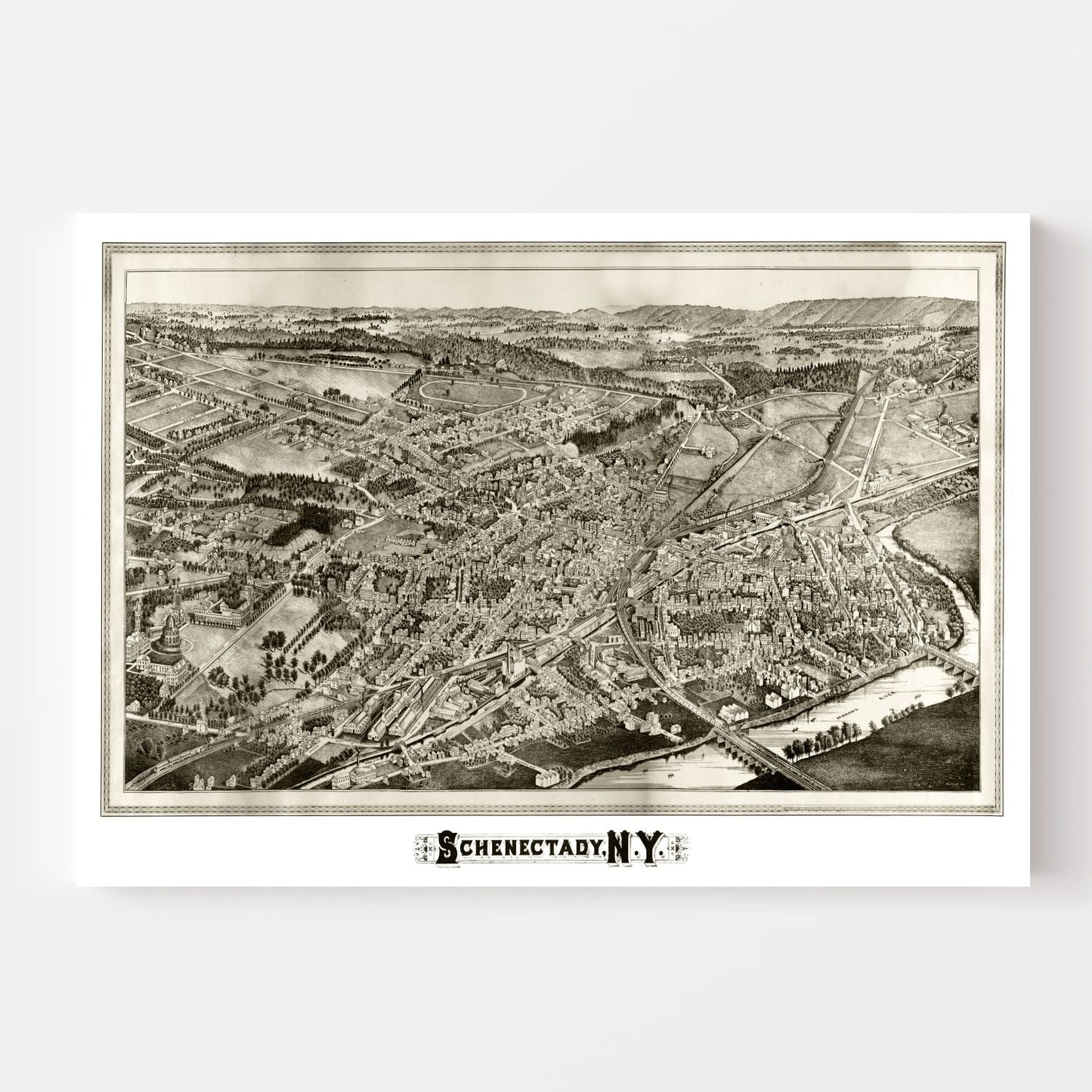 Vintage Map of Schenectady, New York, 1882