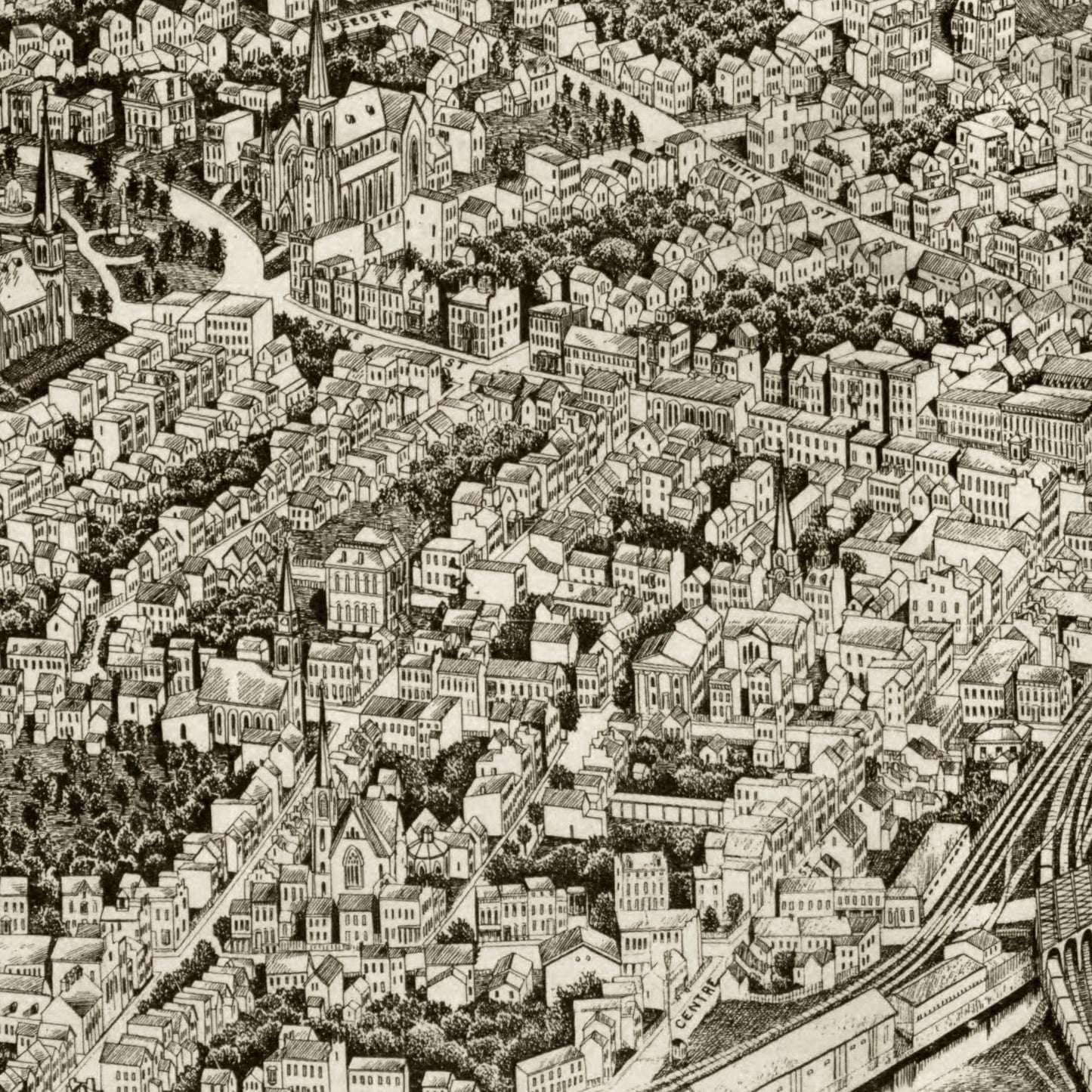 Vintage Map of Schenectady, New York, 1882