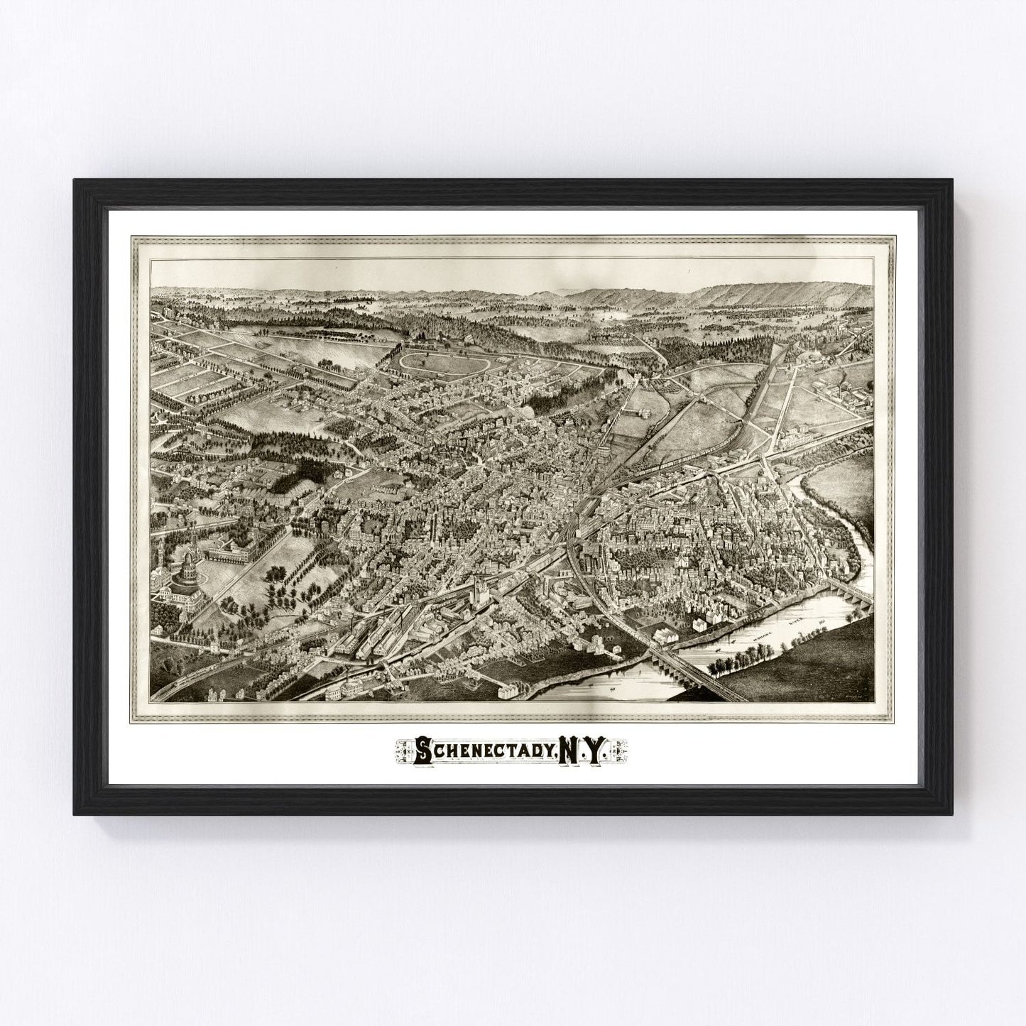 vintage map of Schenectady, New York, 1882