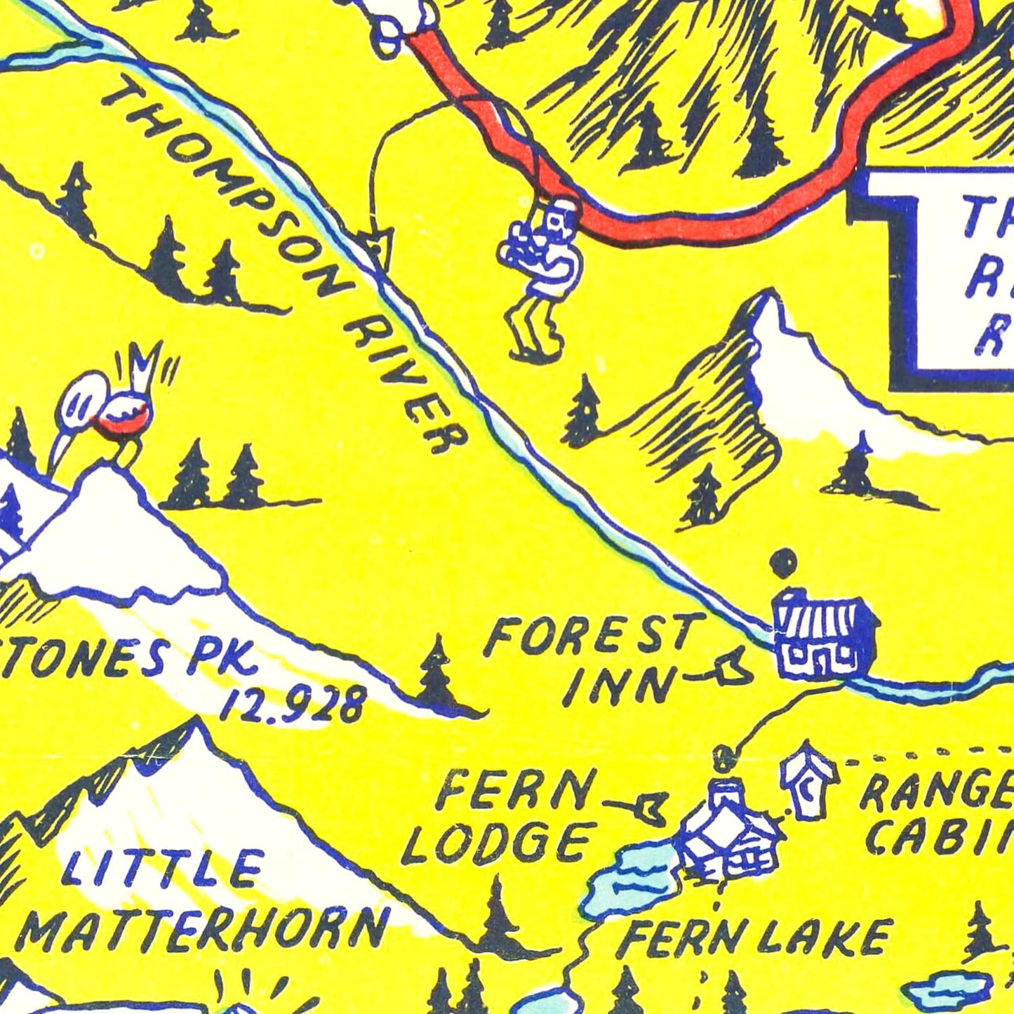 Vintage Map of Rocky Mountain National Park, Colorado, 1948