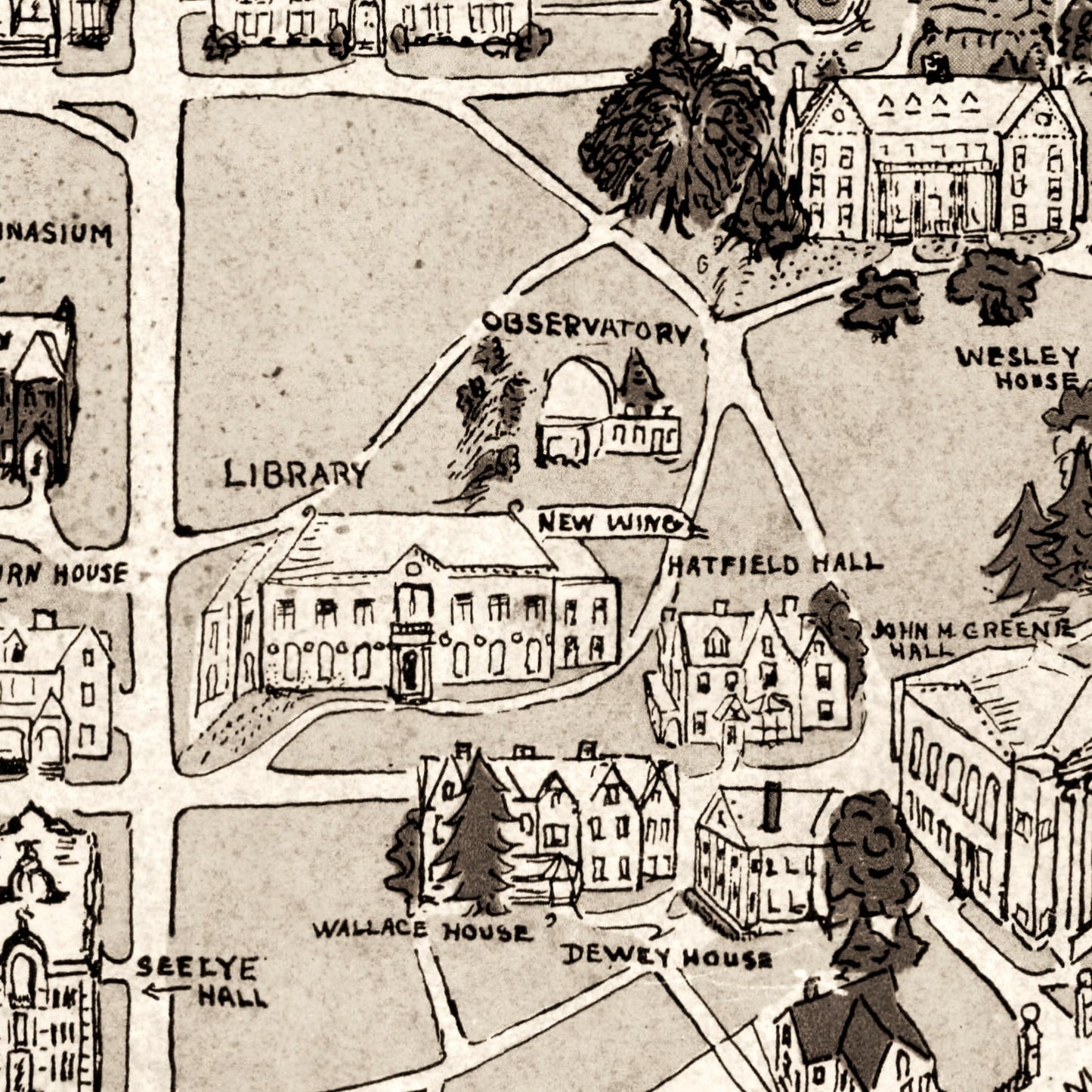 Vintage Map of Northampton, Massachusetts, 1938