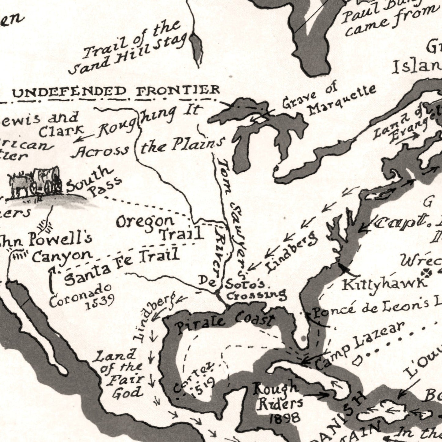 World Map of Great Adventures, 1928 Wall Art