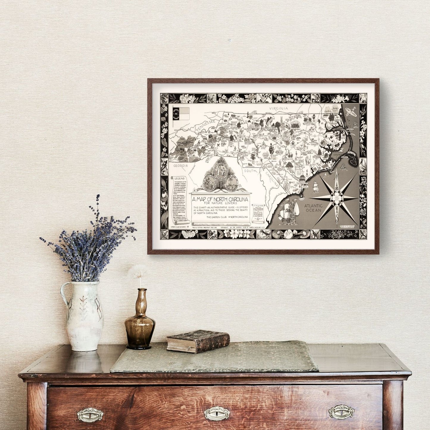 Vintage Map of North Carolina, 1937