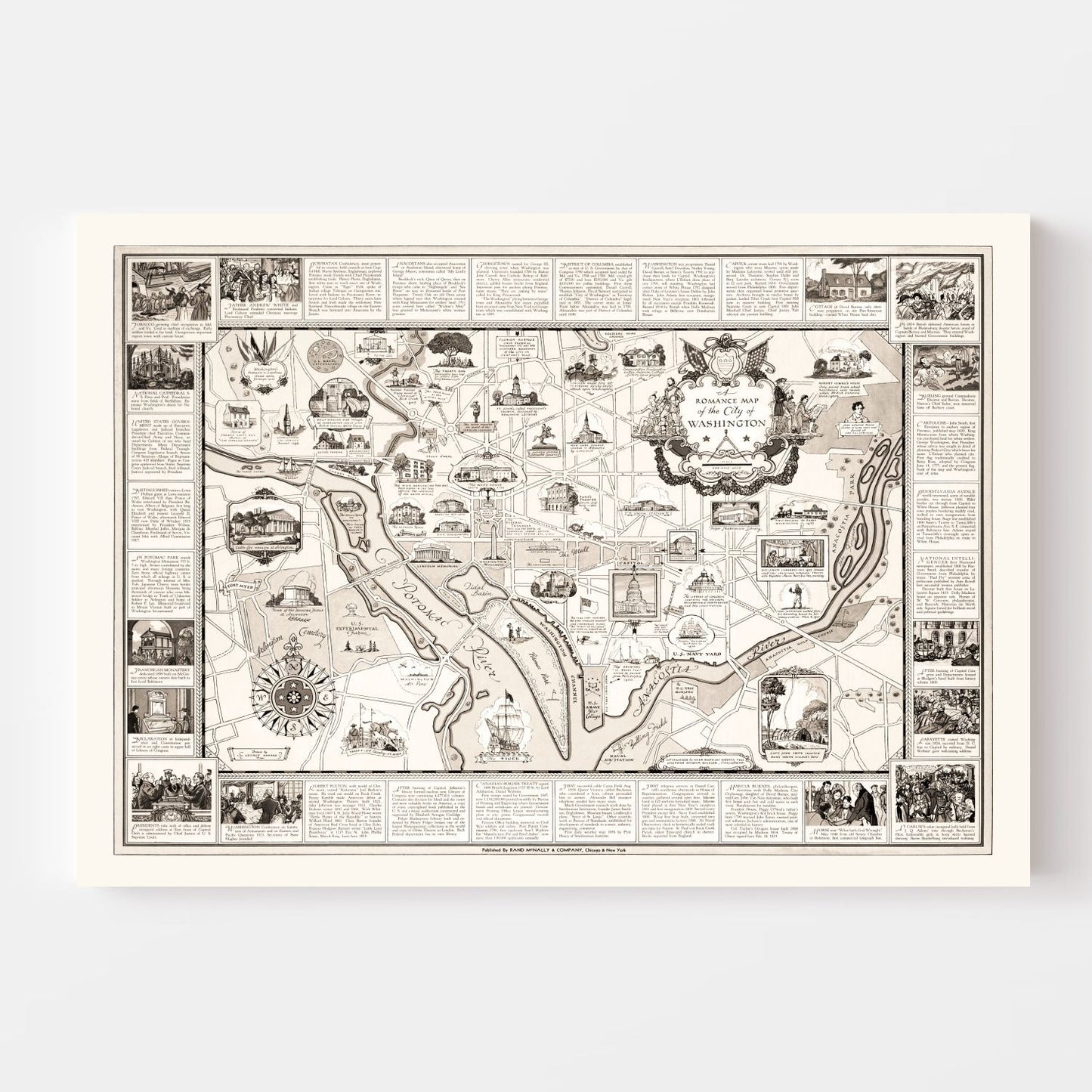 Vintage Map of Washington, DC, 1938